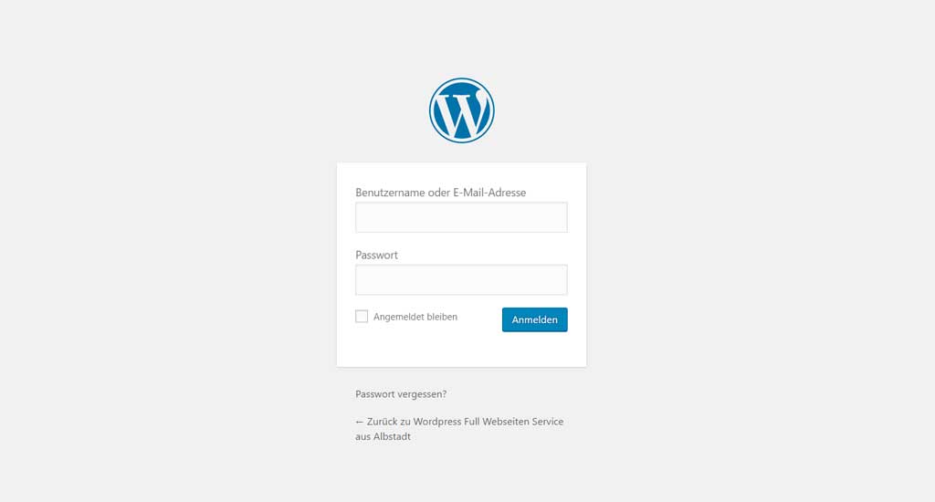 Die Login Seite von Wordpress